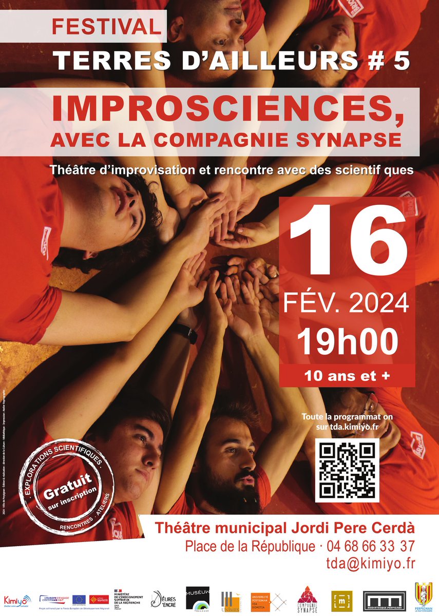 Kimiyo (@kimiyo_asso) on Twitter photo Clôture du #festival #TerredAilleurs de #perpignan ce vendredi avec Improsciences !
Avec ce format original, découvrez le travail de 2 chercheuses en #langues et #communication, posez des questions et découvrez la réponse avec l'improvisation !
<a href="/MairiePerpignan/">Ville de Perpignan</a> <a href="/Deliresdencre/">Délires d'encre</a> Clôture du #festival #TerredAilleurs de #perpignan ce vendredi avec Improsciences !
Avec ce format original, découvrez le travail de 2 chercheuses en #langues et #communication, posez des questions et découvrez la réponse avec l'improvisation !
<a href="/MairiePerpignan/">Ville de Perpignan</a> <a href="/Deliresdencre/">Délires d'encre</a>