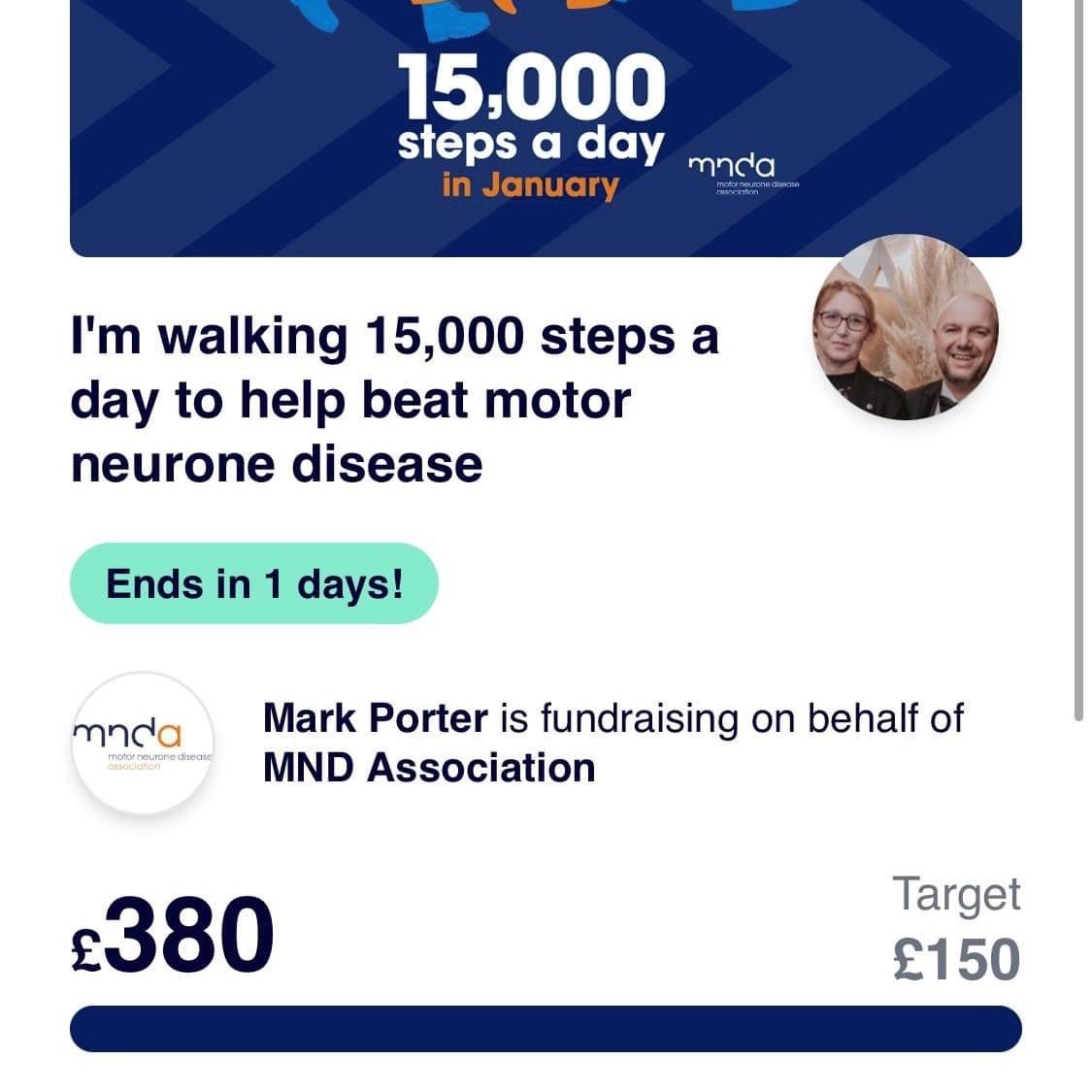 Higginsons of Grange (@higginsonsltd) on Twitter photo A little thank you from Mark to everyone that donated towards his fundraising challenge last month.
He 'breezed' the 15,000 steps a day and managed to raise a grand old total of £380 for the <a href="/mndassoc/">MND Association</a> in the process 💪 A little thank you from Mark to everyone that donated towards his fundraising challenge last month.
He 'breezed' the 15,000 steps a day and managed to raise a grand old total of £380 for the <a href="/mndassoc/">MND Association</a> in the process 💪