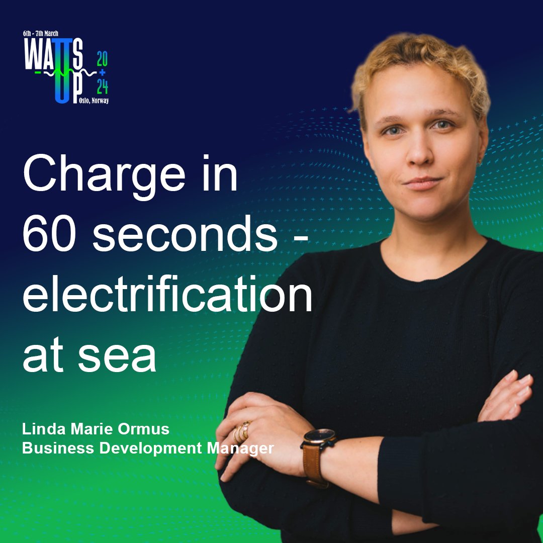 📢 We're pleased to share that Linda Marie Ormus, our Business Development Manager, will be speaking at the Maritime Battery Forum conference WATTS UP ⚡, on March 7th in Oslo. 🌊 maritimebatteryforum.com/speaker-page-l…