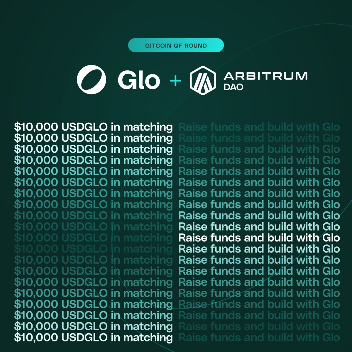 📣 Call for applications: Glo Dollar x <a href="/arbitrum/">Arbitrum</a> DAO QF round on Gitcoin.

With $10,000 in Glo Dollar (USDGLO) matching.

We’re rallying all Web3 projects to start embedding philanthropy into their organization.

Details ↓↓↓