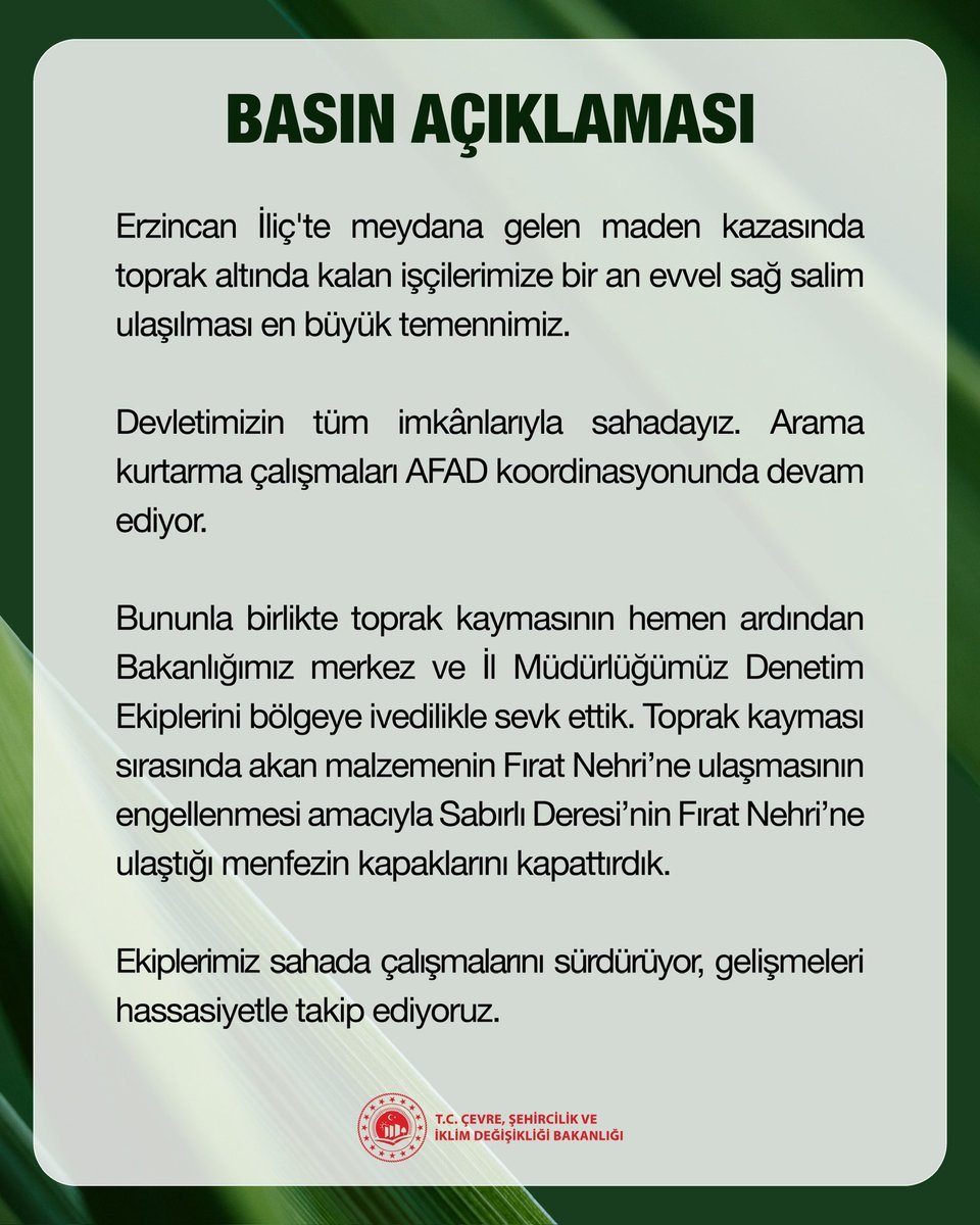 OnderAlgedik's tweet photo. Trajedinin kronolojisi

22 Haziran 2022: ...tesisin çalışmasına İZİN VERİLMEYECEK.

16.Ağustos 2023: ... ÇED Gerekli Değil kararı

13 Şubat 2024:...  toprak kayması meydana geldi.

13 Şubat 2024: akan malzemenin (zehirli karışım) Fırat nehrine akması engellenmesi amacıyla... https://t.co/BfME2E1DDR