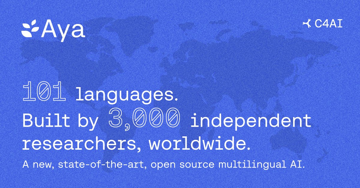 toughresearcher's tweet image. 🎊 Celebrating the release of Aya: A major leap in multilingual AI, with a personal touch! 🇳🇵

I&apos;m excited to announce the release of Aya, a groundbreaking, open-source, massively multilingual LLM developed by a global community of 3,000+ humans.

#AyaLLM #MultilingualAI