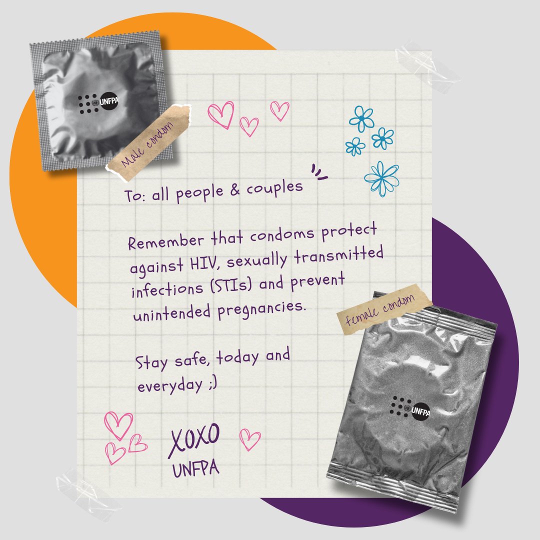 Condoms protect against: ✔ HIV ✔ STIs ✔ Unintended pregnancies On #InternationalCondomDay, join @UNFPA—the @UN sexual and reproductive health agency—to advocate for informed and safe choices for all. Learn more: unf.pa/srh #HealthForAll