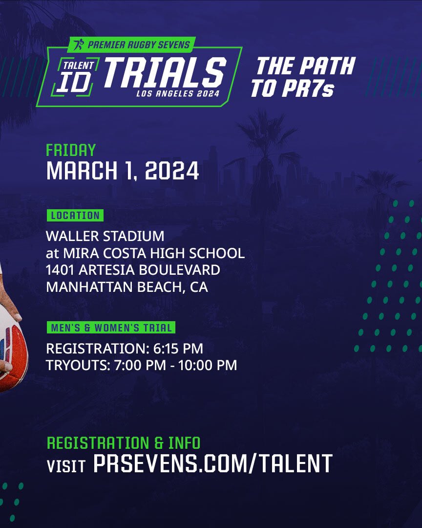Rugby is ready to turn up the heat in LA next month! If you’re an elite athlete interested in taking your rugby game to the next level, make sure to register for the PR7s Talent ID Trials in LA on March 1st! 

🔗 prsevens.com/talent

#SevensNewHome