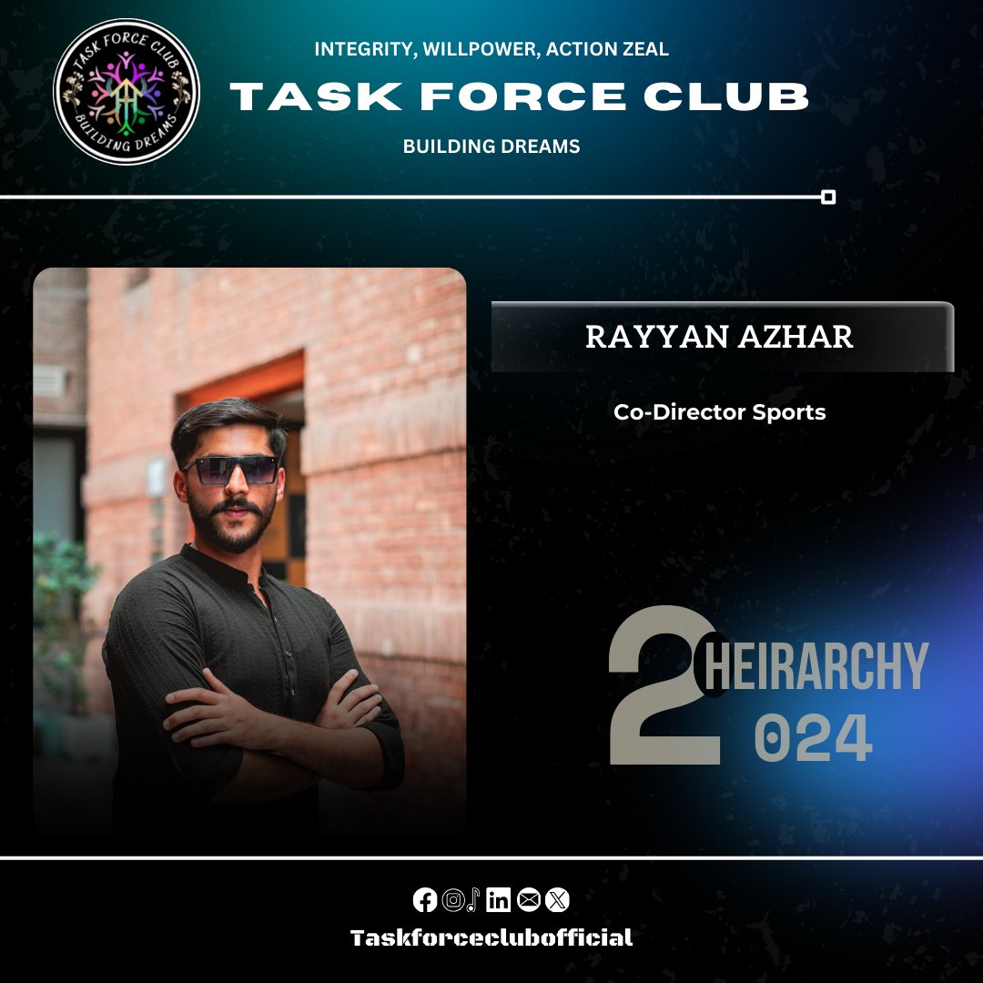 taskforceclub's tweet photo. Proudly presenting our Hierarchy for the year 2024! 🎉
. 
. 
#hierarchy #lahore #Pakistan #IWAZ #TFC #taskforceclub https://t.co/lmzdrpTAk6