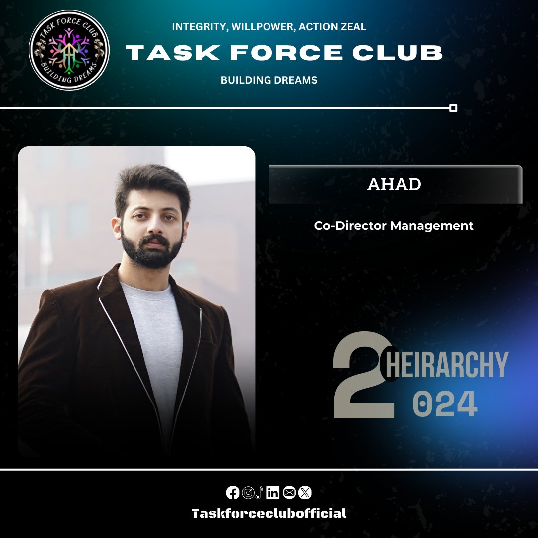 taskforceclub's tweet photo. Proudly presenting our Hierarchy for the year 2024! 🎉
.
.
#hierarchy #lahore #Pakistan #IWAZ #TFC #taskforceclub https://t.co/Llx5i0t66i