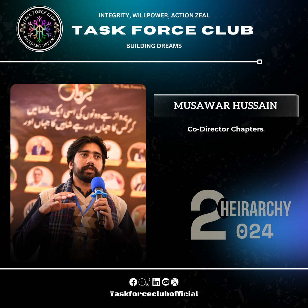 taskforceclub's tweet photo. Proudly presenting our Hierarchy for the year 2024! 🎉
.
.
#hierarchy #lahore #Pakistan #IWAZ #TFC #taskforceclub https://t.co/r6nNZLxVaN