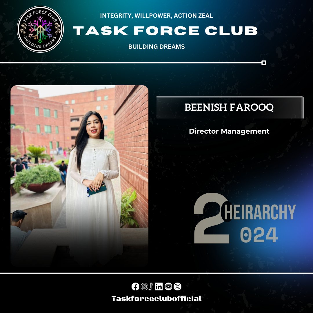 taskforceclub's tweet photo. Proudly presenting our Hierarchy for the year 2024! 🎉
.
.
#hierarchy #lahore #Pakistan #IWAZ #TFC #taskforceclub https://t.co/r6nNZLxVaN