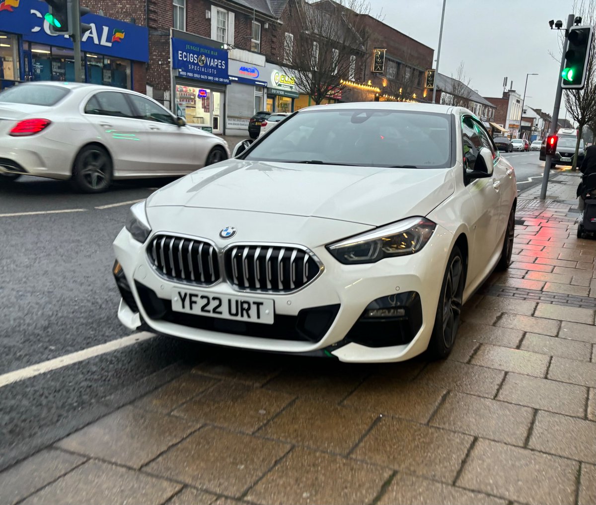 NiceUrmston's tweet photo. @gmptraffic is there anything you can do to discourage this type of parking across the pelican crossing on Flixton Road in Urmston? This happens on a daily basis…… @YPLAC @TraffordCouncil #urmston https://t.co/edk4SqWMwA