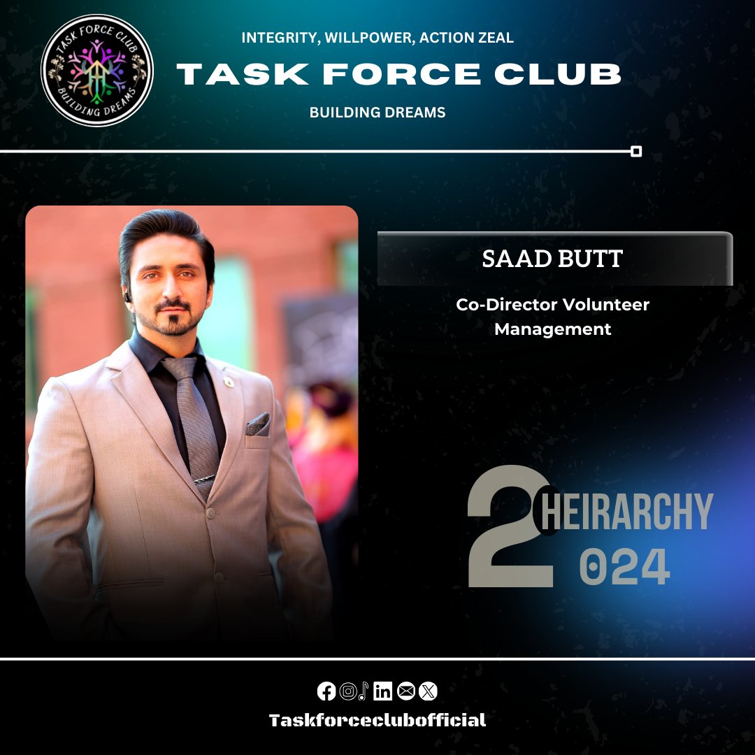 taskforceclub's tweet photo. Proudly presenting our Hierarchy for the year 2024! 🎉
.
.
#hierarchy #lahore #Pakistan #IWAZ #TFC #taskforceclub https://t.co/suI3xqXqmA