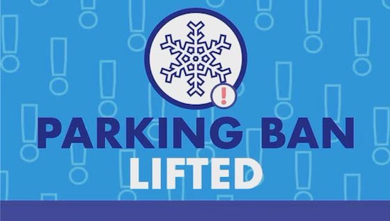 Today's Parking Ban has been lifted.