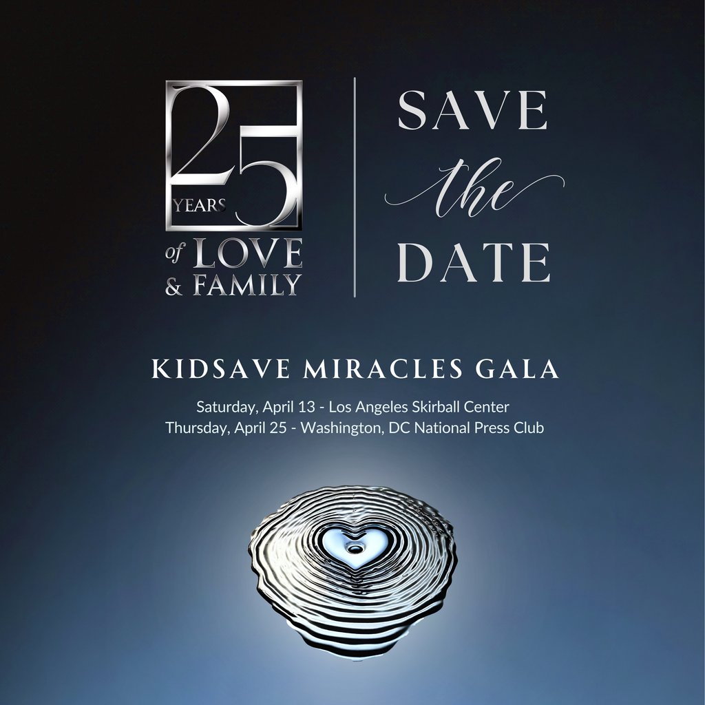 Save the Date for our 25th Anniversary Kidsave Miracles Gala! Visit kidsave.org/gala2024/ to get tickets and see sponsorship info. Are you a Kidsave alum or family? We would love to share your story as part of our 25th-anniversary celebration! DM us so we can connect.