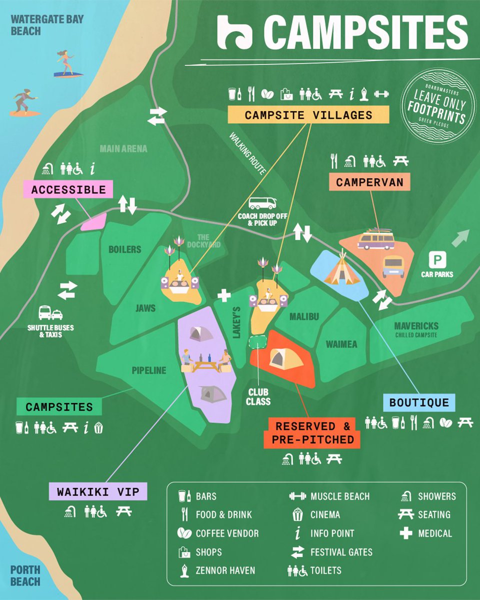 📣Say HELLO your Boardies home with our 2024 Campsite Maps 🗺️ featuring *brand new* Mavericks chilled campsite.🧘 Fancy joining us? Final camping tickets on sale now at boardmasters.com.