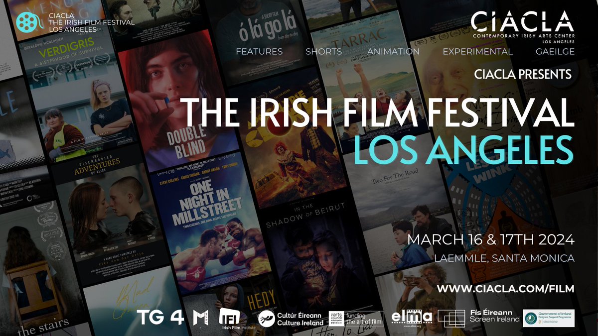 🎬🍀 Get ready for The Irish Film Festival Los Angeles 2024 March 16-17! Dive into the best of Irish cinema at Laemmle Monica Film Center, Santa Monica. From award-winning features to captivating shorts🌟 Full lineup & tickets ciacla.com/film