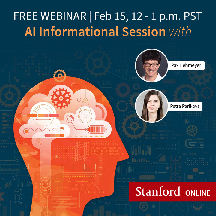 Last chance to register for our #AI programs info session! Learn more about each of our courses and programs that teach key topics within #ArtificialIntelligence. Sign up now: learn.stanford.edu/AI-InfoSession…