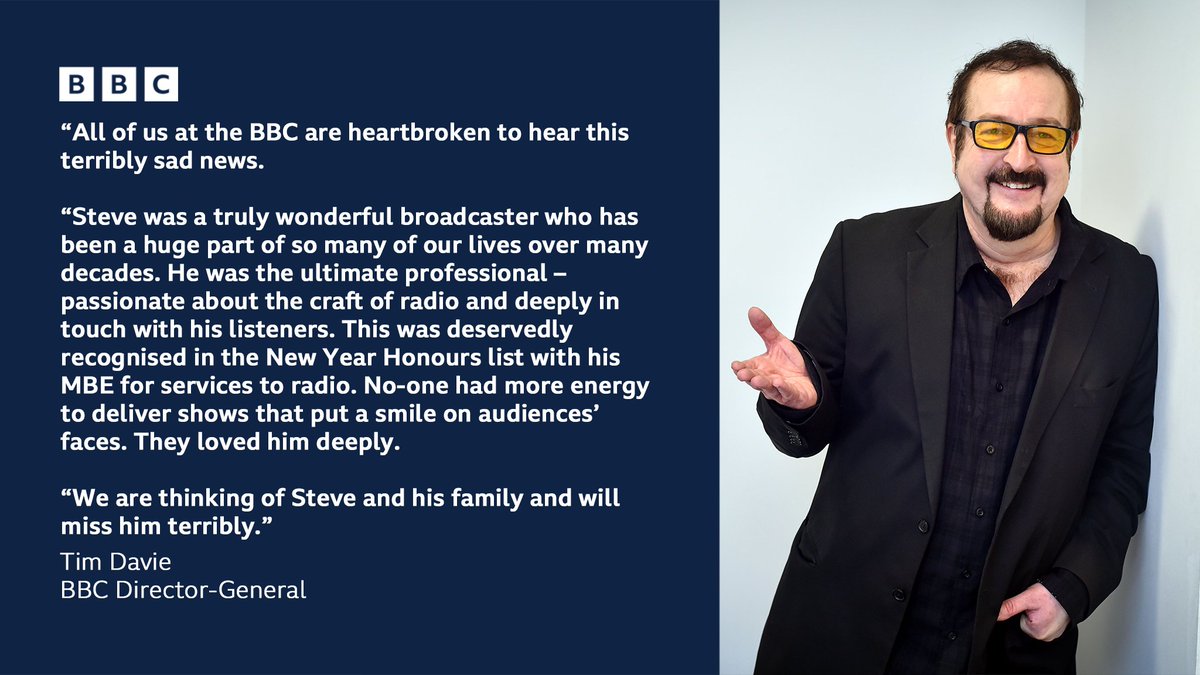 'No-one had more energy to deliver shows that put a smile on audiences’ faces. They loved him deeply.' Director-General Tim Davie pays tribute to 'truly wonderful broadcaster' Steve Wright MBE bbc.in/4bFa4aT