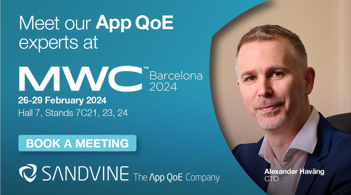 MWC 2024 is right around the corner! Don't miss your chance to book an executive briefing with Sandvine CTO Alexander Havang, and see what the power of #AppLogic can do for your network. Book a meeting here: web.cvent.com/event/698ed1ce…