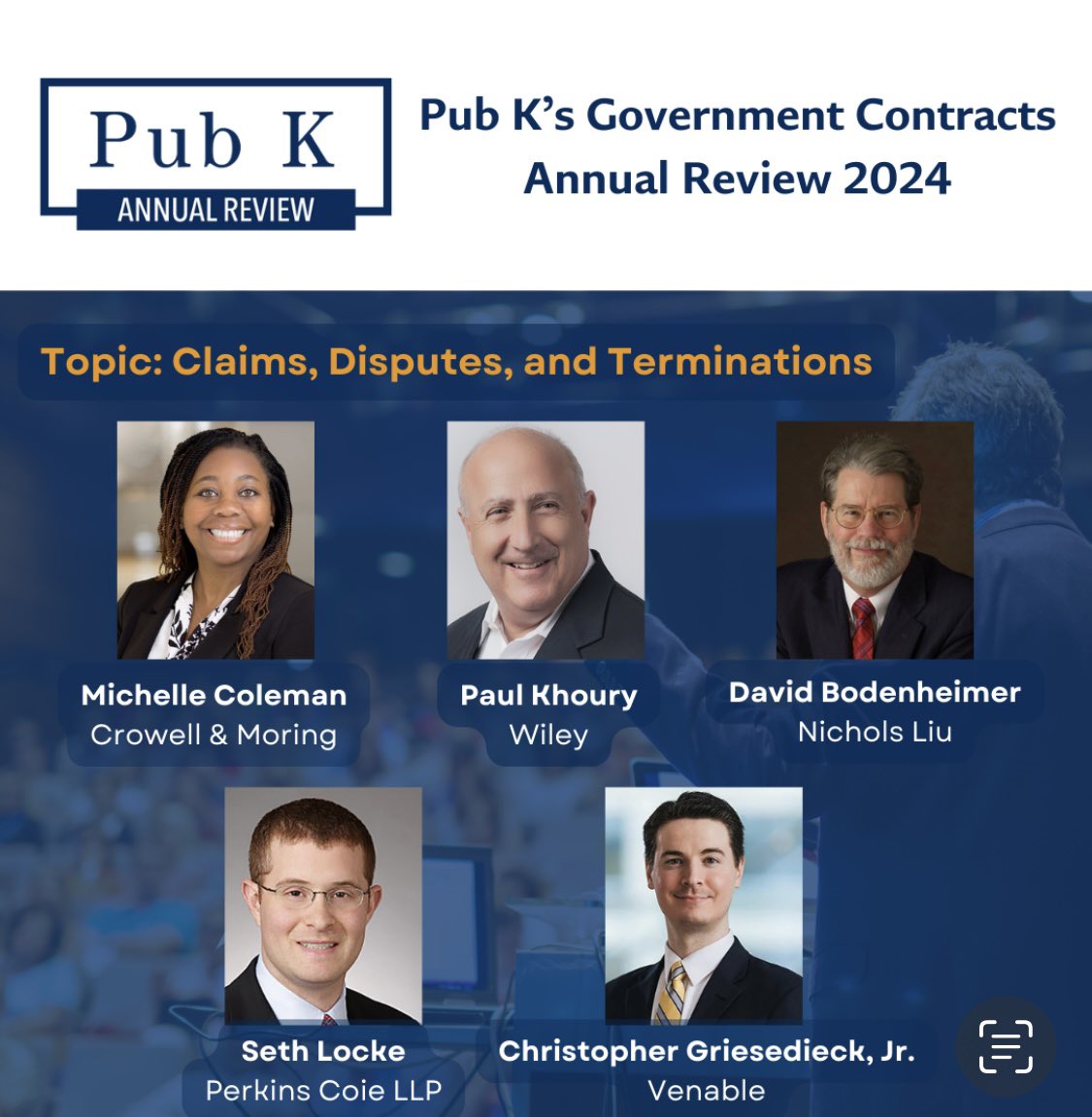 PubKGroup's tweet photo. Second panel of #2024PubkAnnualReview w/ @Crowell_Moring @WileyRein @NicholsLiu @PerkinsCoieLLP &amp; @VenableLLP https://t.co/t0dJ04xW6C