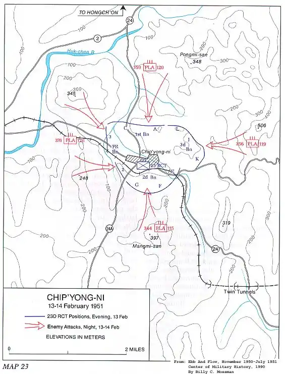 The 23rd Inf. was attacked on three sides of its perimeter over the course of three days, holding their embattled lines against mass infantry charges that brought the enemy within mere yards of breaking through the lines.
#USArmy #TRADOC #KoreanWarHistory #2ID #KoreanWar @USArmy