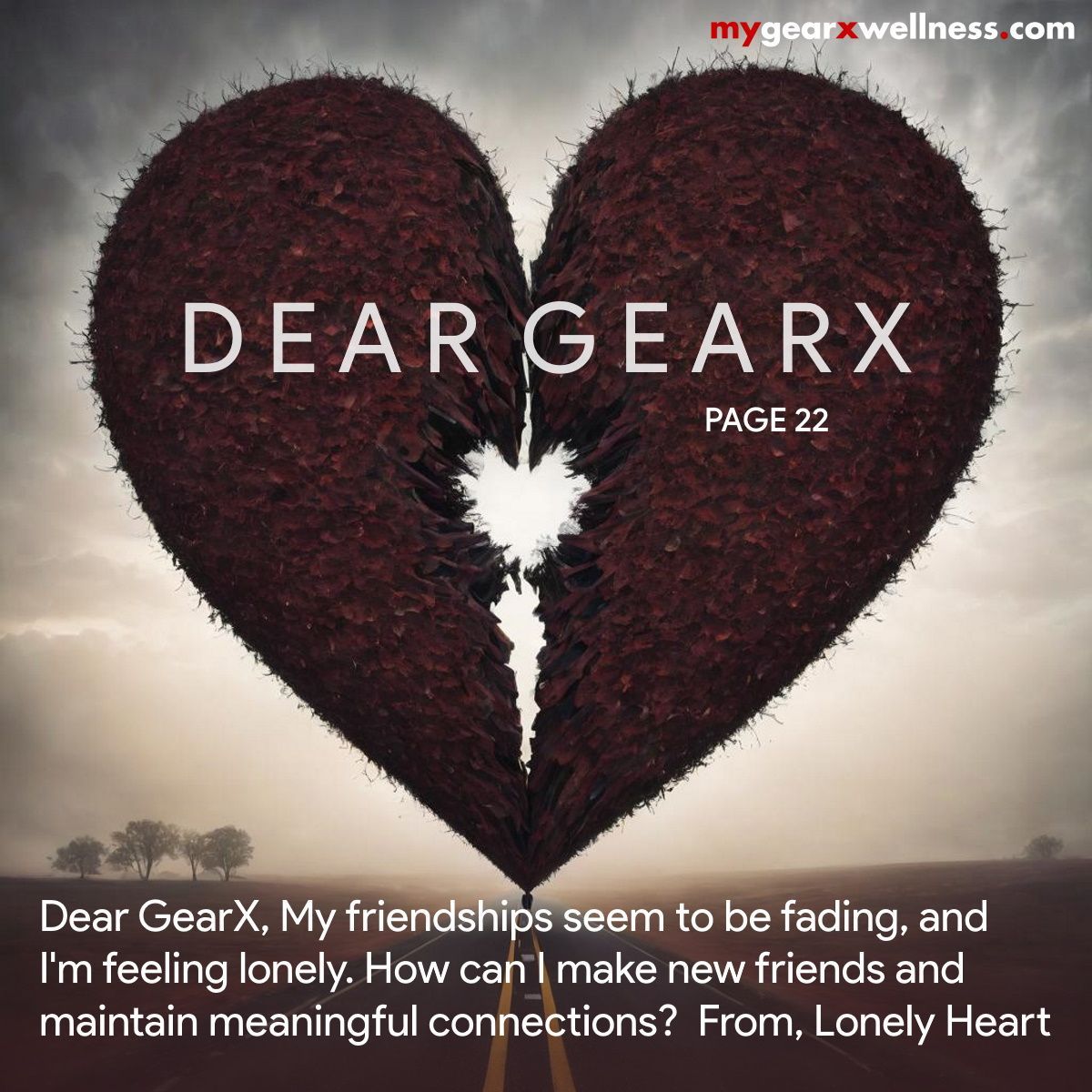 Dear GearX, my friendships seem to be fading, and I'm feeling lonely. How can I make new friends and maintain meaningful connections? Sincerely, Lonely Heart. #relationships
buff.ly/485uE1w