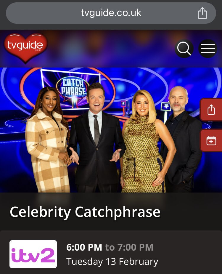 You can catch .@alexandramusic on a rerun of Celebrity @Catchphrase on @ITV 2 at 18.00 tonight, with @clairesweeney & @mark_bonnar . ❤️👸🏾 @TVGuide
