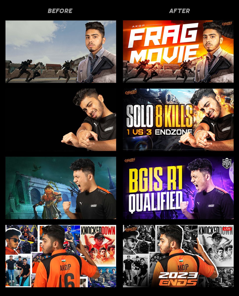 YouTube thumbnail designs
Before &amp; After 🔥

#youtubethumbnail #thumbnaildesign #design