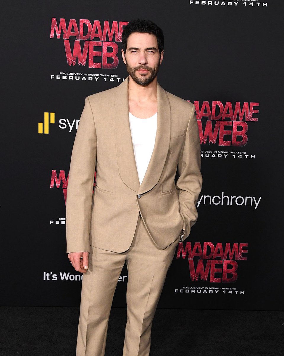 Madame Web premiere. In a celebration of cinema and its talented Friends of the Maison, Louis Vuitton dressed actor Tahar Rahim in a custom beige look for the unveiling of his new film in Los Angeles. 

#TaharRahim #MadameWeb #LouisVuitton