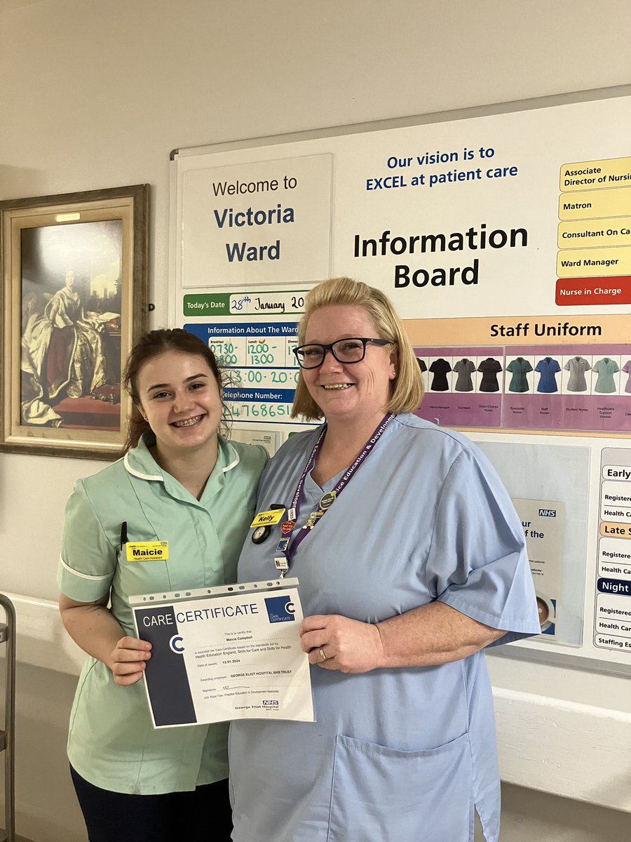Well done Maicie on completion of your Care Certificate @nag2710 @SimonGorrell @McLovelace @GEHNHSnews #WeAreHCSWs