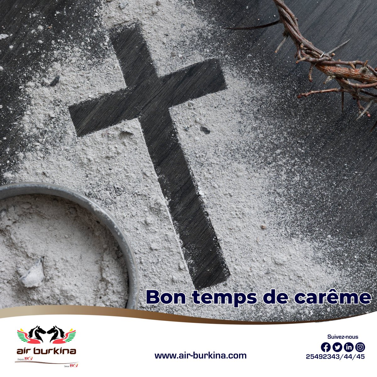 #AirBurkina souhaite un bon temps de carême à toute la communauté chrétienne.