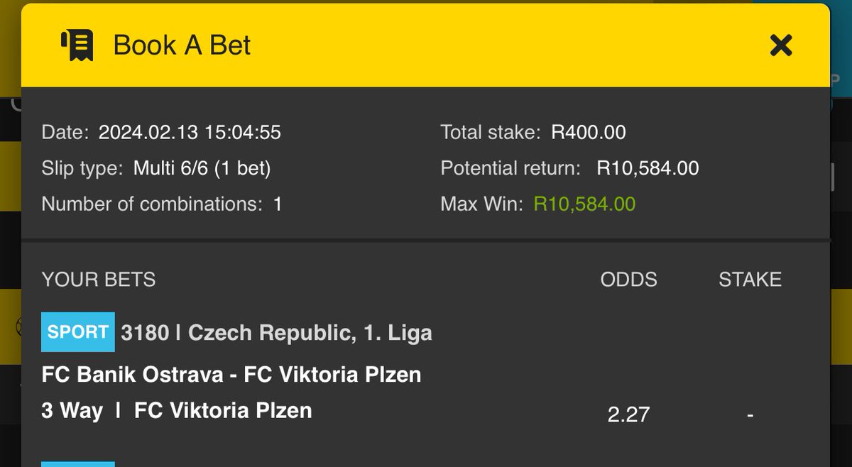 Abdull (@abdullaahi451) on Twitter photo 26odde:
<a href="/Easybet_SA/">Easybet South Africa</a> 314171💯🤞
Easybet.co.za/share-a-bet/31…
Sign up here: ebpartners.click/o/TIoHBA
Promo code: ABDULL
Share with others to jump in
#YellowArmy 💛 26odde:
<a href="/Easybet_SA/">Easybet South Africa</a> 314171💯🤞
Easybet.co.za/share-a-bet/31…
Sign up here: ebpartners.click/o/TIoHBA
Promo code: ABDULL
Share with others to jump in
#YellowArmy 💛