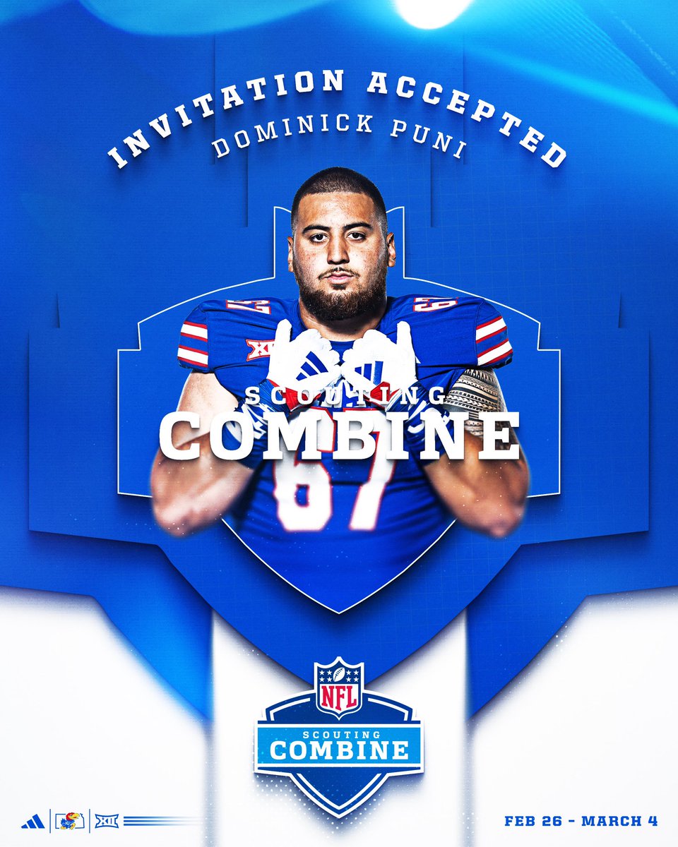 Dream chasing 💭 @air_puni is heading to the NFL Combine. #RockChalk