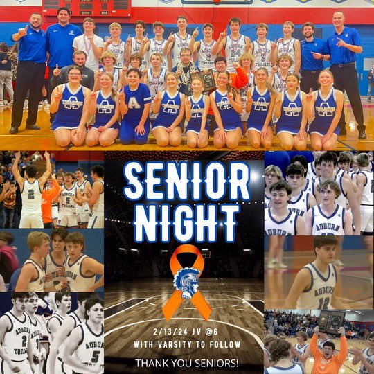 AuburnTrojansBB's tweet photo. 🔵⚪️GAMEDAY🔵⚪️
Join us at Doglio Gym tonight for SENIOR NIGHT! Trojans (23-6) host PORTA (12-16) in a @sangamoconf matchup! Come out and pack the place and help us celebrate our Seniors!!
#TrojanNation #NoExcuses #KernStrong🧡 https://t.co/6NnBdejG2b