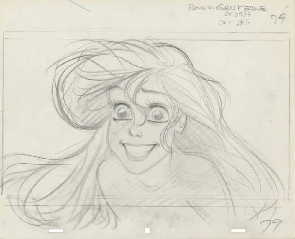 Animated_Antic's tweet photo. Glen Keane has always considered Ariel from The Little Mermaid his favorite character he ever animated and it's really hard not to see why. You can really tell he drew from his heart as he brought her to life. https://t.co/TstbEmyDYE