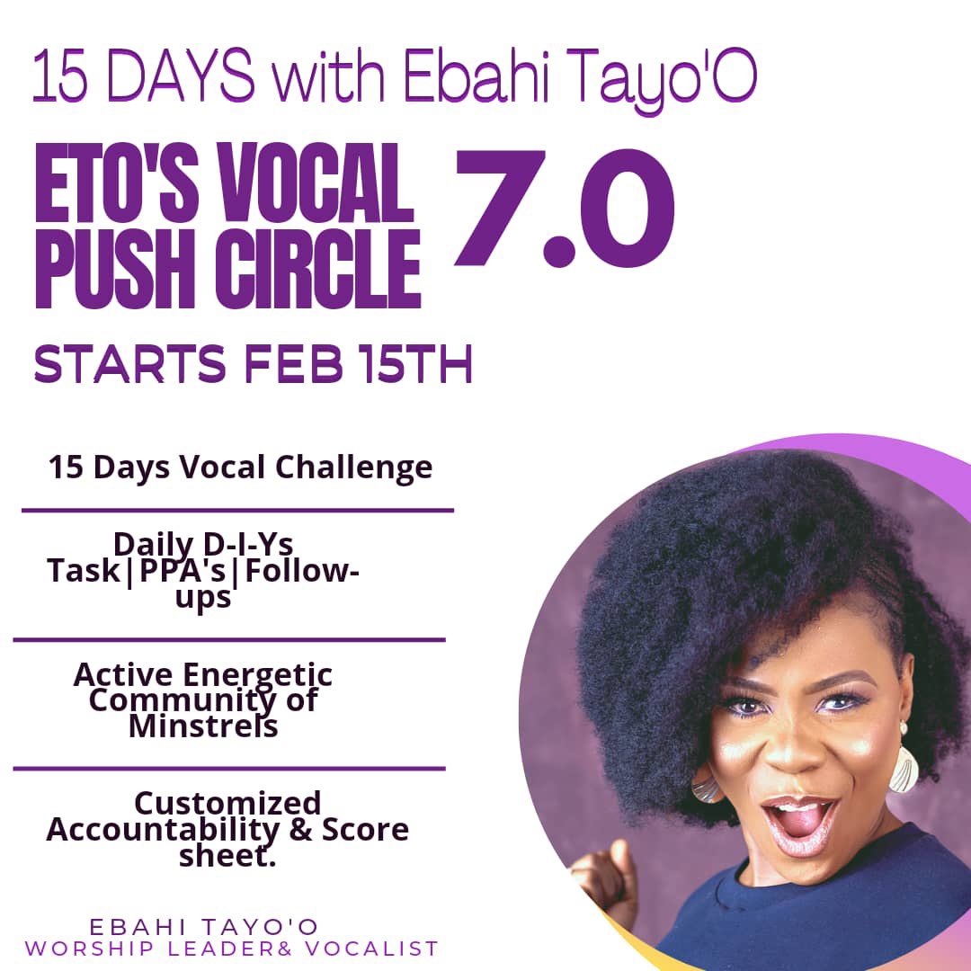TEbahi's tweet photo. If you are like this person, then you should join the 15days vocal challenge with me. It’s the 7th cohort and it starts on Monday February 15th. See more details on flier. https://t.co/WyLf1IPLT6