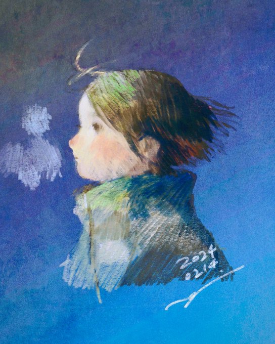 「breath scarf」 illustration images(Latest)｜2pages