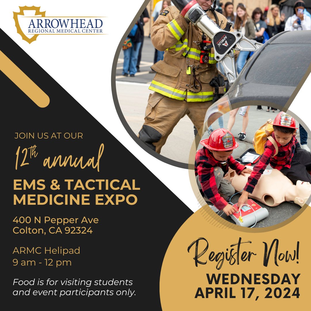 Join us on Wednesday, April 17 for our 12th Annual EMS & Tactical Medicine Expo! Click the link to register as a guest or reserve a booth space: forms.microsoft.com/g/F7XZD3UWSH