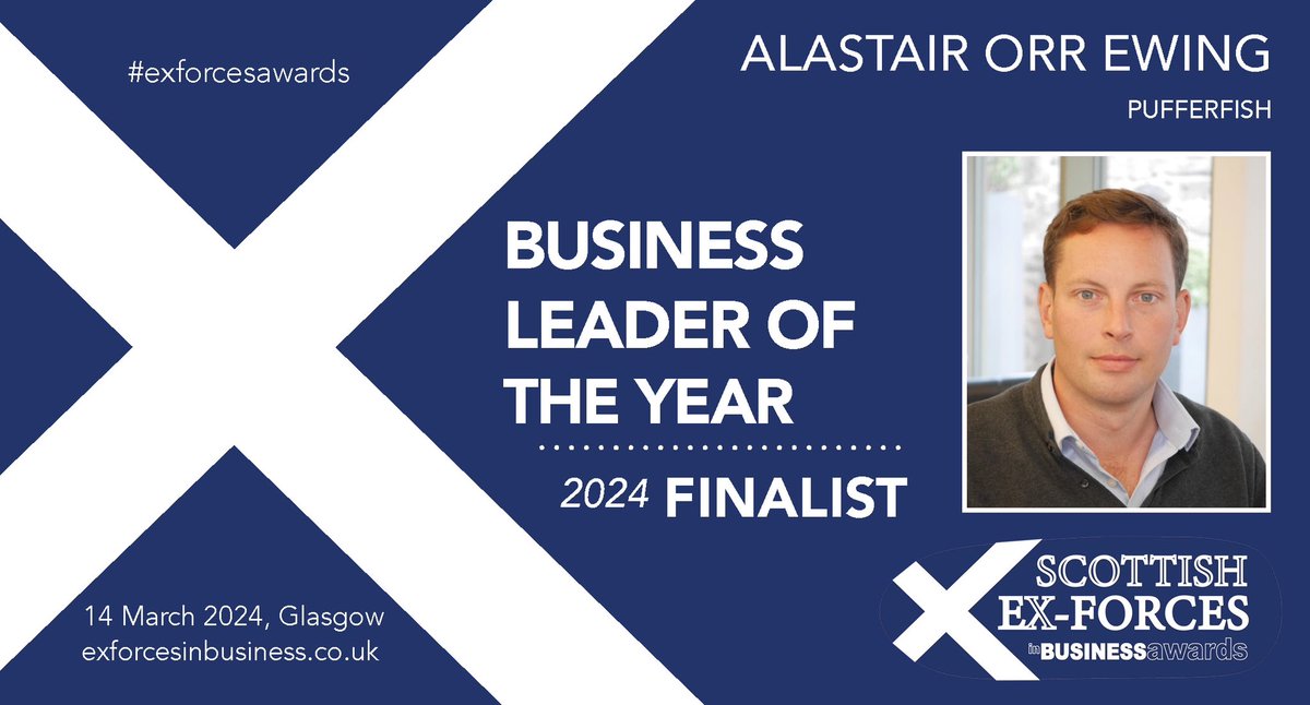 I am humbled to be shortlisted as Business Leader of the Year finalist on this year’s <a href="/exforcesawards/">Forces in Business Awards</a> for my time at <a href="/HeyPufferfish/">Pufferfish</a>. 

It was a pleasure working with the team and being part of the Company’s story.

(lnkd.in/e87YPVMr)

#businessawards #leadership