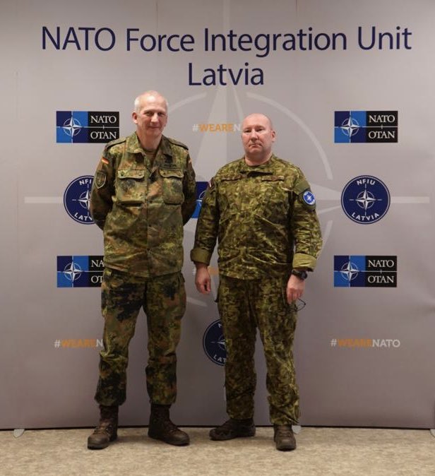New perspectives 📝and focuses 🛣️to support the defense posture in the Baltic States 🌊were discussed 🤝between COL JAKSCHIK, Joint Force Command Brunssum J5 Plans 🗓️BH and COL Roga, Commander NFIU 🛜 and Joint HQ Staff on 1️⃣3️⃣ February 2024 Riga, Latvia.🇱🇻🌏#NATO #WeAreNATO