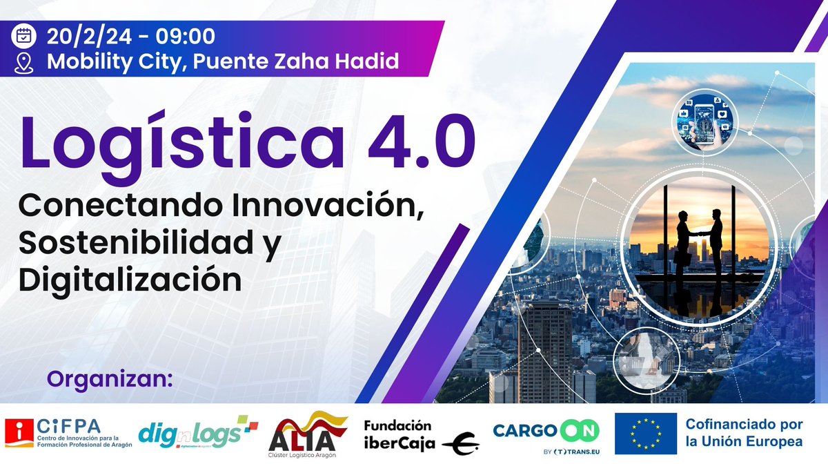 cifpa_aragon's tweet photo. El 20 de febrero volvemos al Mobility Museum en el Puente de Zaha Hadid de @FundIbercaja
Jornada Logística 4.0: conectando innovación, sostenibilidad y digitalización
Más info:
https://t.co/rpVRMqB4Wn
#DIGinLOGS @Inycom @AFT_TL @actionsynergy1
@GobAragon @educaciongob @sepiegob https://t.co/RRXyUl8Ftm