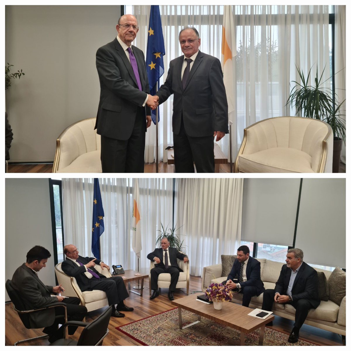 Ο Υπουργός Οικονομικών κ. Μάκης Κεραυνός είχε σήμερα εθιμοτυπική συνάντηση στο Υπουργείο Οικονομικών με Αντιπροσωπεία του Διοικητικού Συμβουλίου του <a href="/pafoschamber/">Pafos Chamber of Commerce and Industry</a> με επικεφαλής τον Προέδρο του Δ.Σ., κ. Γιώργο Μάη.

Κατά τη συνάντηση ανταλάγησαν απόψεις για γενικότερα θέματα της