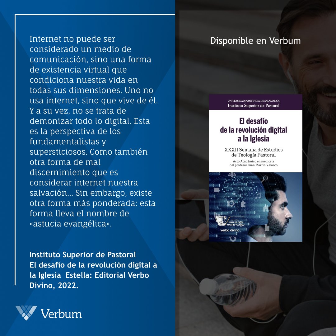 VerbumEspanol's tweet photo. Navega por la complejidad de nuestro mundo digital con el libro 'El desafío de la revolución digital a la Iglesia' del Instituto Superior de Pastoral. https://t.co/k66Vbj0bhu 

#RevoluciónDigital #VidaVirtual #EditorialVerboDivino https://t.co/BCjms2Z1Wc