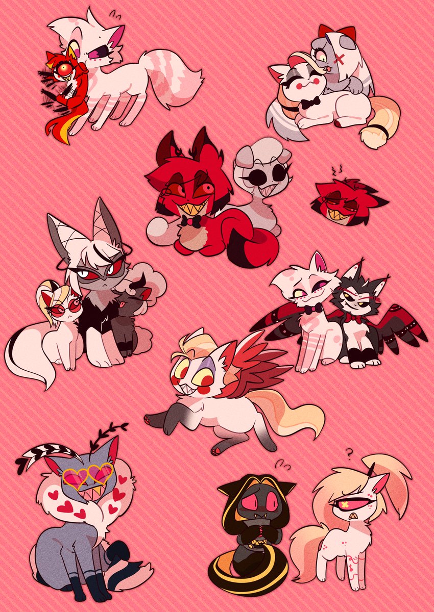 ねこちゃんになったみんな
 #HazbinHotel