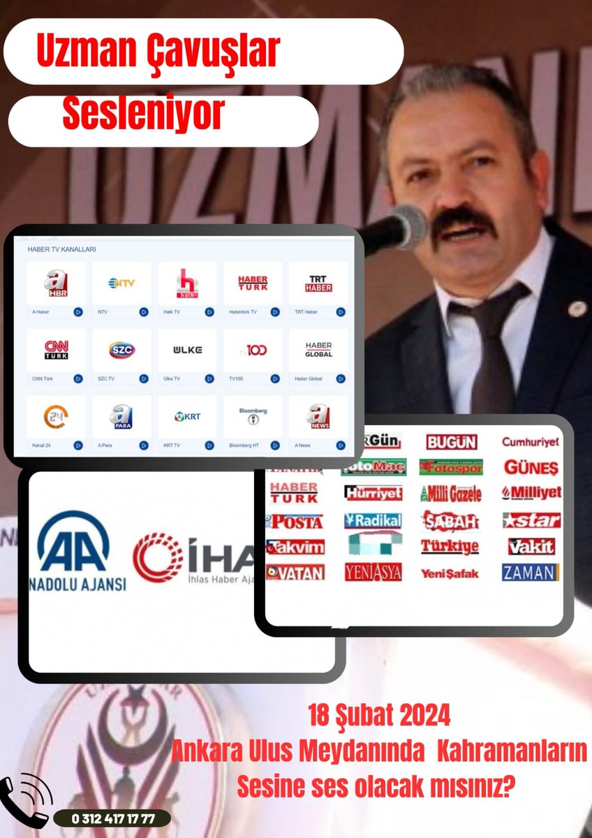 @alitilkici38 @hulusiakarmedya @Haber24Turkiye @ErcanSeki @AACanli @ihacomtr @dhainternet @Ahaber @trthaber @Pes24com @atvcomtr @ntv @startv @Kamubiz_com @tgrthabertv @kamudanhaber @memurlarnet @internethaber @ozanozturk_tr @ShovTV @tele1comtr @HaberturkTV @takvim @ulketv @HaberGlobal @gunes_gazetesi @cnnturk