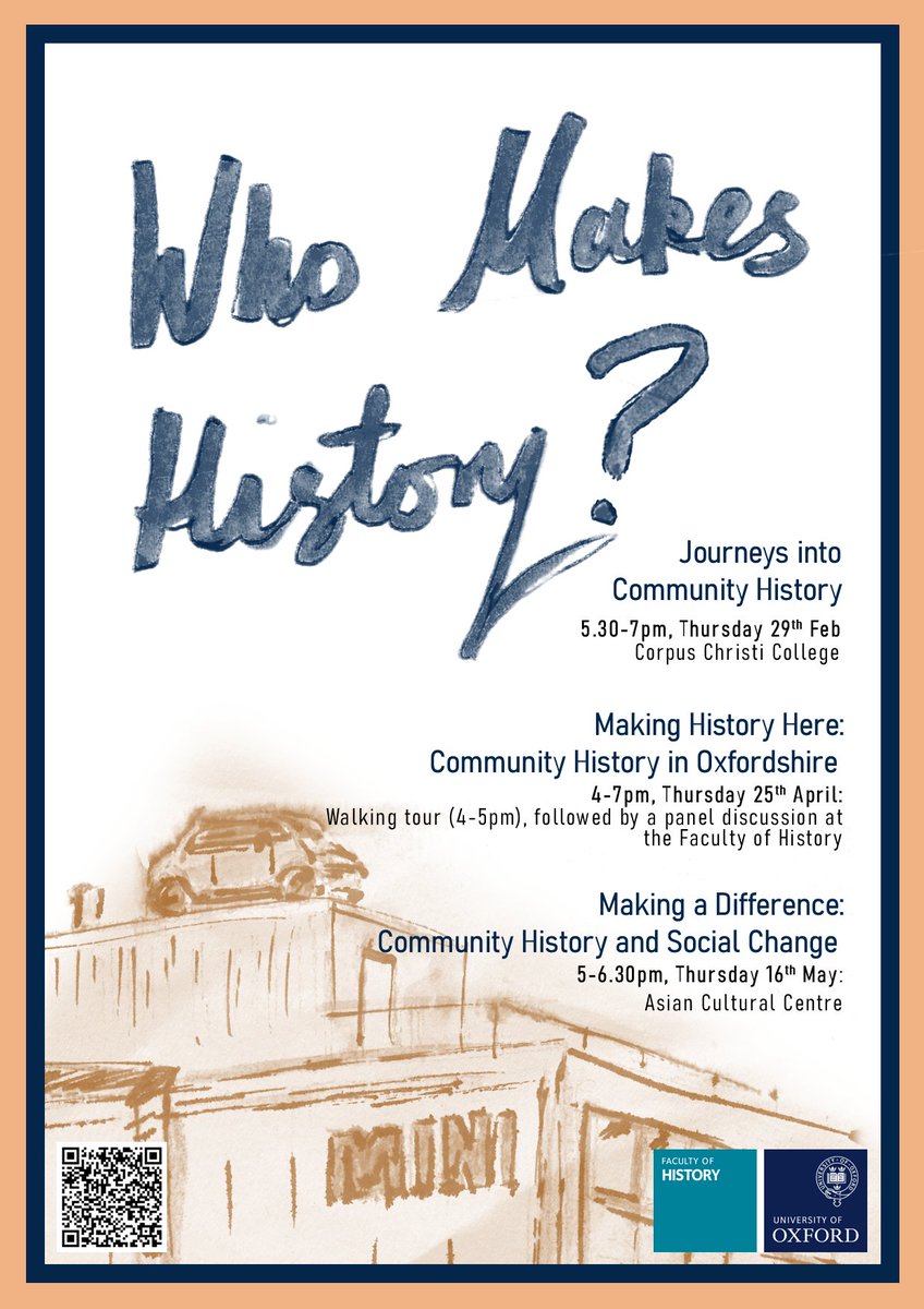 DON'T MISS OUT! 29 FEB: Our 1st event for the #WhoMakesHistory series @OxfordHistory! I'm chairing a panel with a fab line-up of historians & community creators: @TimCole_Bristol, @alison_twells, @EutonDaley & Sadiya Ahmed @Everyday_Muslim FREE tickets: communityhistory.web.ox.ac.uk/event/journeys…
