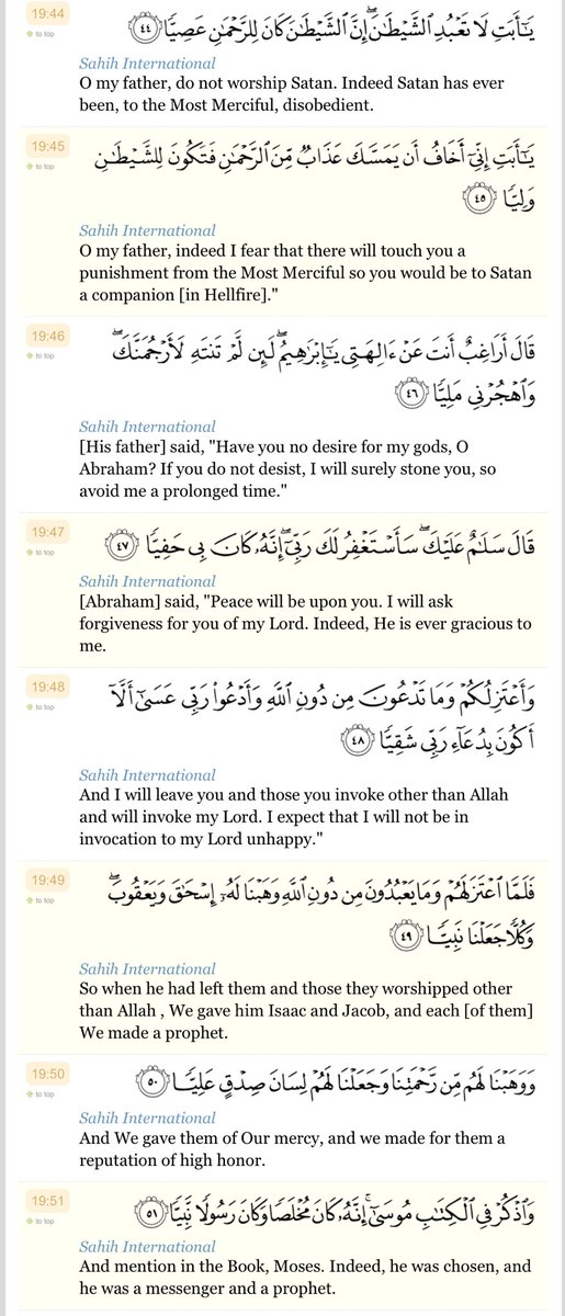 FowziAli16's tweet photo. O my father, indeed I fear that there will touch you a punishment from the Most Merciful so you would be to Satan a companion [in Hellfire]." ⁦@RealCandaceO⁩ ⁦@imbrettcooper⁩ ⁦@elonmusk⁩ ⁦@MegynKellyShow⁩ ⁦@PBDsPodcast⁩ ⁦@megynkelly⁩ Think 🤔 https://t.co/xFEozoe3RR