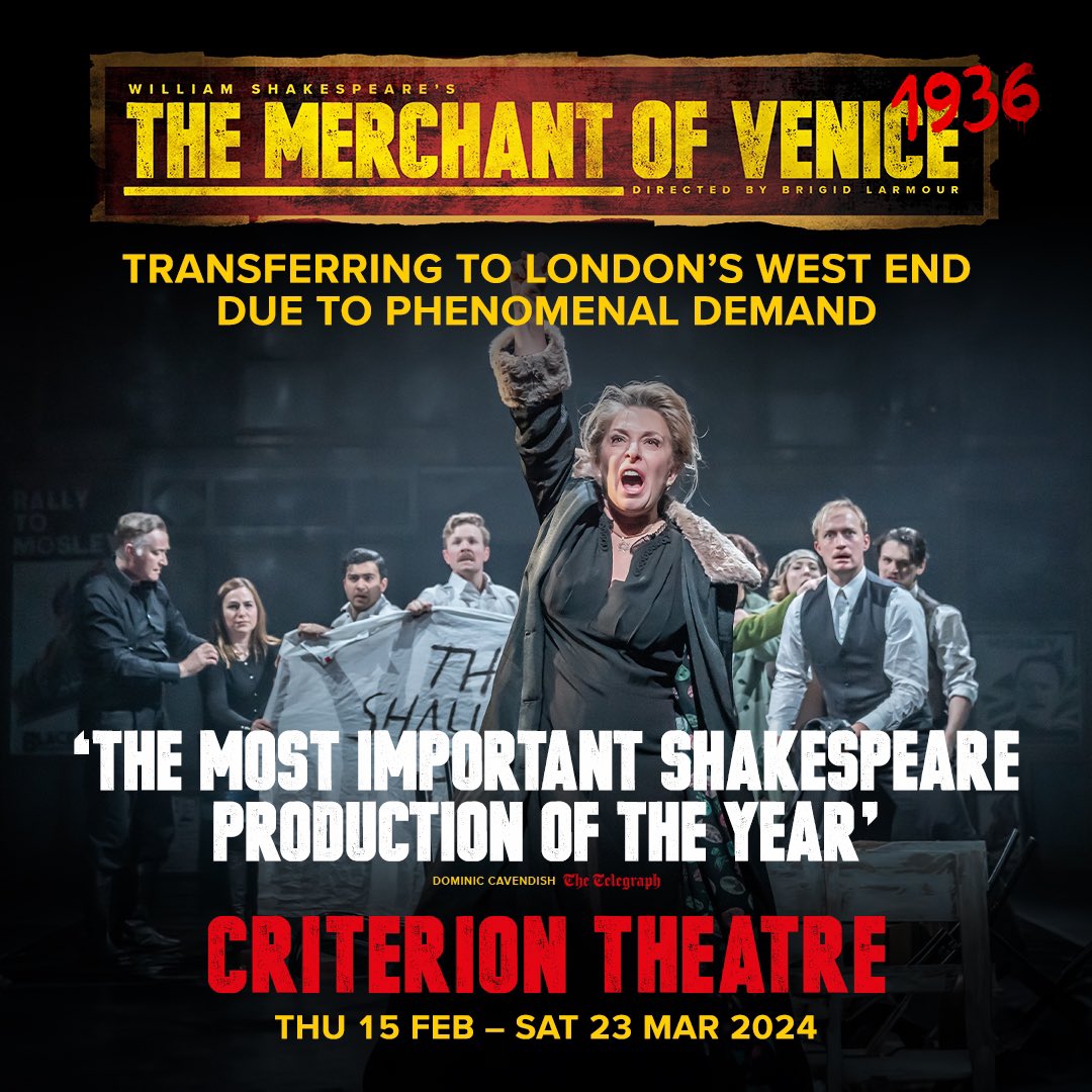 THE MERCHANT OF VENICE 1936 - Opens this week in the West End Tracy-Ann  Oberman @TracyAnnO gives an extraordinary performance in \, image size:1080x1080