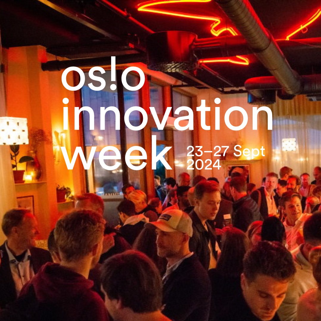 Mark your calendar for Oslo Innovation Week 2024 🇳🇴 Join us in Oslo from 23 - 27 September. 🚀 Connect with 16.000+ attendees at 60+ events organised by the startup and innovation system in Oslo. ↘bit.ly/3uzwWI8 #oiw2024