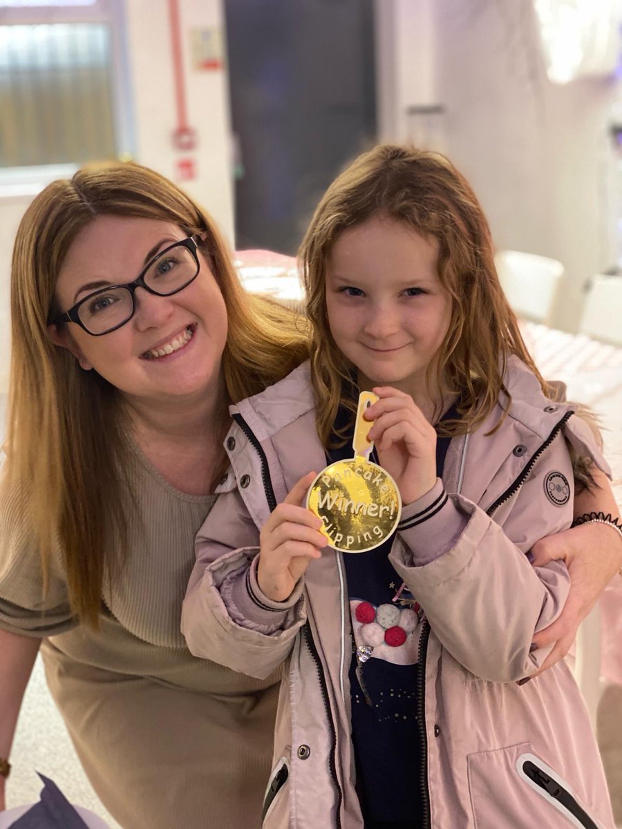 The winner of our pancake tossing competition today <a href="/LaneRole/">Heol Chwarae Rol - Role Play Lane</a>