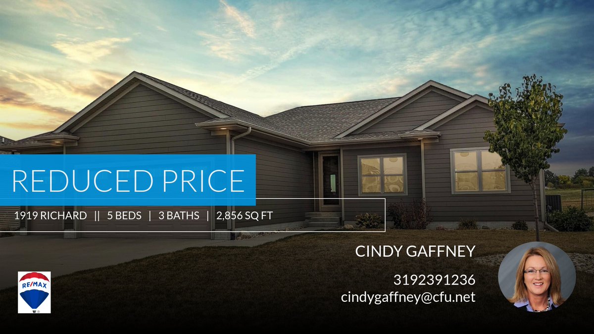 CindyGaffneyCF's tweet photo. 📍 Reduced Price 📍 This recently reduced home at 1919 Richard in Cedar Falls won't last long, so, don't wait to set up a showing! Reach out here or at 3192391236 for more information!

Cindy Gaffney 319-239-1236
Email: cindy... https://t.co/ouoBrUMyL8 https://t.co/4VILUqls72