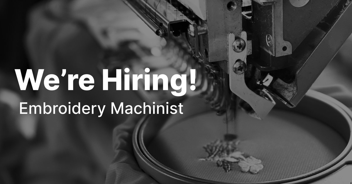 Join our Motif8 team as an Embroidery Machinist in a full time role. Monday to Friday from 9:00-5:00pm.🧵🪡 Starting wage is £11.50 and is based on the previous experience. Join the team and apply now ! Send your CV to ops@motif8.co.uk